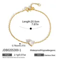 Elegant gold-plated stainless steel chain bracelet with a sparkling crystal heart charm - Heart Style (JDB0205300-1)