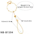 Goldenes Handkettchen mit Sonne, Mond und Stern sowie Zirkonia-Steinen - Himmlische Elemente Kombi (NB-B1594) / Gold