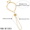 Eleganter Handrücken-Schmuck aus vergoldetem Edelstahl mit minimalistischem Sonnenmotiv - Sonnenwirbel Design (NB-B1593) / Gold