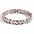 Bracciale a maglie in acciaio inossidabile argento stile cinturino da orologio per donna elegante - Stile 10mm (21cm) / Colore acciaio