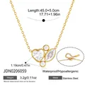 Goldene Halskette mit Herzanhänger aus Edelstahl und verstellbarer 45 cm Kette mit CZ - Halskette mit Herz- und Tropfenedelstein (JDN0206059)