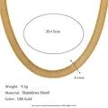 18K gold plated stainless steel mesh choker necklace, 35+5cm adjustable chain length - Necklace - Gold
