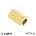 Gold colored cylindrical spacer bead with diamond lattice texture for DIY jewelry making - Rhombus Pattern Barrel Bead (KLJ11517-ZFC) / 8x5mm / Gold