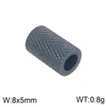Dark grey diamond knurled cylinder spacer bead for DIY jewelry making, size 8x5mm, weight 0.8g - Rhombus Pattern Barrel Bead (KLJ11518-ZFC) / 8x5mm / Dark Gray
