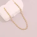 Elegant gold stainless steel necklace with sparkling crystal clover flower petals - White (US9)