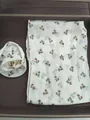Elegante crèmekleurige chiffon ketting met bloemenprint en bijpassende scrunchie set - Beige Koffie Bloemen / Ketting Sjaal En Haarring Set