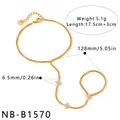 Spécifications détaillées de taille et de poids pour la chaîne de main en fleur de zircon - Style Trèfle (NB-B1570)