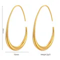 Minimalist egg-shaped gold stainless steel ear hooks, 20mm x 15mm elegant earrings - Cast Round Ear Hook (MS-319) / Small (15*20mm) / Gold
