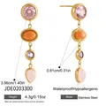 Eleganti orecchini pendenti in resina colorata e acciaio inossidabile dorato da donna - Orecchini Lunghi in Resina Multicolore a Goccia (JDE0203300)