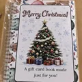 Festive Christmas gift card book featuring a decorated tree design and spiral binding - 12-Page Pack / Christmas Tree
