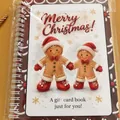Weihnachts-Geschenkkartenbuch mit Lebkuchenmann-Motiv und praktischer Spiralbindung - 12-Seiten-Pack / Lebkuchenmann