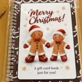 Christmas gift card book with cute gingerbread man illustration and spiral binding - 12-Page Pack / Gingerbread Man