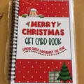 Livre de cartes cadeaux de Noël festif avec un design de couverture du Père Noël rouge - Lot de 12 pages / Style à Pois Rouges