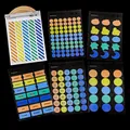 Set of 6 candy-colored decorative journal stickers with dots, dates, and shapes for scrapbooking - Lemon Tea / 6pcs