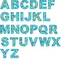 Complete set of blue floral embroidered A-Z letter iron-on patches for DIY clothing decor - Letter A-Z 26-Piece Set
