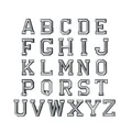 Set di 26 toppe ricamate con alfabeto grigio da A a Z per abbigliamento DIY - Set Alfabeto Inglese A-Z (26 Pezzi)