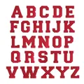 Set of 26 red chenille embroidered letter patches for DIY apparel decoration and repairs - 26 Letters Set