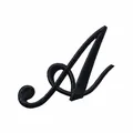 Black cursive letter A embroidered patch for DIY clothing accessories and garment decoration - Letter A / Single Piece / Black