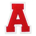 High-quality red and white chenille letter A embroidery patch for DIY apparel decor - Letter A