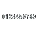 Full set of 0-9 metallic silver embroidered iron-on number patches for DIY clothing crafts - 0-9 Number Set