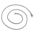 Elegant minimalist stainless steel snake bone chain necklace in polished silver steel - Regular Fit / 0.9mm (45cm) / Steel