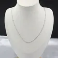 Elegant stainless steel silver-colored minimalist snake chain necklace with beads - Beaded Clip Style / 0.9mm (40+5cm) / Steel
