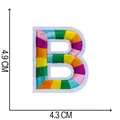 Close-up detail of a colorful embroidered letter B patch with 4.9 x 4.3 cm dimensions - Letter B / 4.9x4.3cm