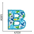 Toppa ricamata lettera B con motivi floreali blu termoadesiva per abiti - Lettera B / 5.0x4.7cm