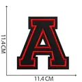 Grande toppa ricamata lettera A rossa e nera da stirare per abbigliamento fai da te, 11,4cm - Lettera A / 11.4cm