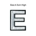 White embroidered letter E patch with 4.5cm height for DIY clothing decoration - Letter E