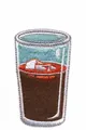 Detailed embroidered iced coffee cup patch iron-on badge for DIY clothing decoration - Iced Coffee Cup Style (77472) / 4.3cmx7.1cm