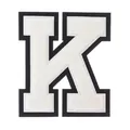 Schwarz-weißer Varsity-Chenille-Patch Buchstabe K zum Aufbügeln für DIY-Kleidung - Buchstabe K