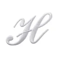 Écusson brodé lettre H cursive blanche pour réparation de vêtements DIY, 7,28 x 4,69 cm. - Lettre H