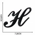 Toppa ricamata nera lettera H per decorazione vestiti fai da te, 7,28 x 4,69 cm - Lettera H