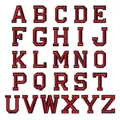 Ensemble complet de 26 écussons lettres brodés rouge et noir pour décoration de vêtements DIY - Ensemble de 26 Lettres A-Z