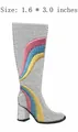 Rainbow striped boot shaped embroidered iron-on patch for clothing decoration, size 1.6 x 3 inches - Rainbow Boot Style (HS1212010) / 1 Piece