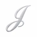 Écusson brodé lettre J blanche en cursive pour vêtements DIY 6,55x6,24 cm - Lettre J