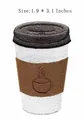 Exquisite coffee cup embroidered iron-on patch for DIY clothing decoration, size 1.9x3.1 inches - 4.8cmx7.8cm
