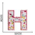 Toppa in tessuto ricamato floreale lettera H per abbigliamento, misura 5,0 cm quadrata - Lettera H
