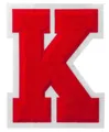 Red chenille embroidery letter K patch for DIY clothing decoration and accessories - Letter K