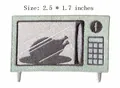 Microwave oven embroidered patch with roasted chicken design, iron-on DIY clothing accessory. - Microwave Style (HS1409003)