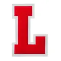 Red chenille letter L patch for DIY clothing decoration - Letter L
