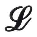 Hoogwaardige zwarte cursieve letter L geborduurde patch voor kleding en DIY-accessoires - Letter L