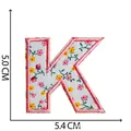 Toppa ricamata lettera K con motivo floreale per vestiti e fai da te, 5.4 x 5 cm - Lettera K