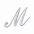 Écusson brodé lettre M blanc avec dimensions pour la décoration de vêtements DIY - Lettre M