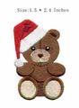 Embroidered teddy bear patch with Christmas Santa hat, 1.5x2.4 inch DIY applique - Christmas Bear Style (HS1409031)