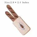 Detailed baguette bread in paper bag embroidered iron-on patch, size 2.9 x 2.4 inches - Baguette Style (HS1307003) / 1 Piece