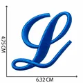 Toppa ricamata blu lettera L corsiva termoadesiva per decorazione di vestiti fai da te - Lettera L