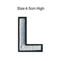 White embroidered letter L patch with black border, 4.5cm high DIY clothing accessory - Letter L