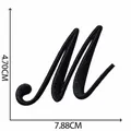 Toppa ricamata con lettera M dell'alfabeto nero per decorazioni di abbigliamento DIY - Lettera M